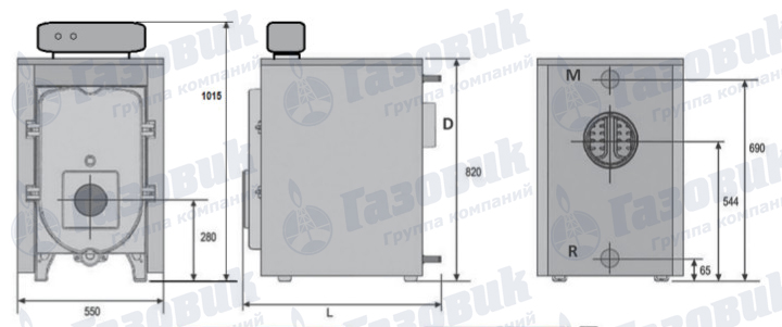Габариты Riello RTT 93-145 