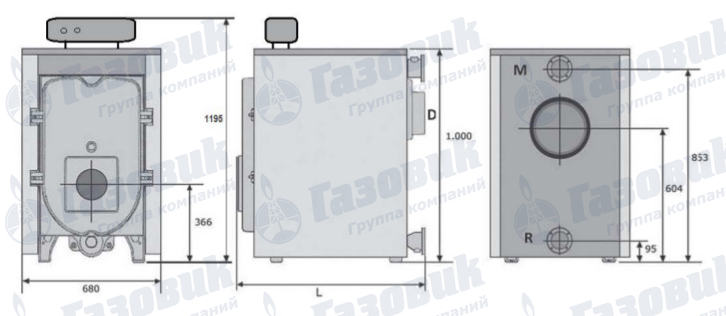 Габариты Riello RTT 163-355 